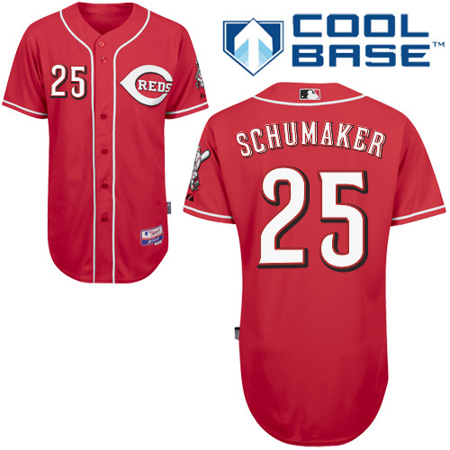 Skip Schumaker #25 Youth Baseball Jersey-Cincinnati Reds Authentic Alternate Red Cool Base MLB Jersey